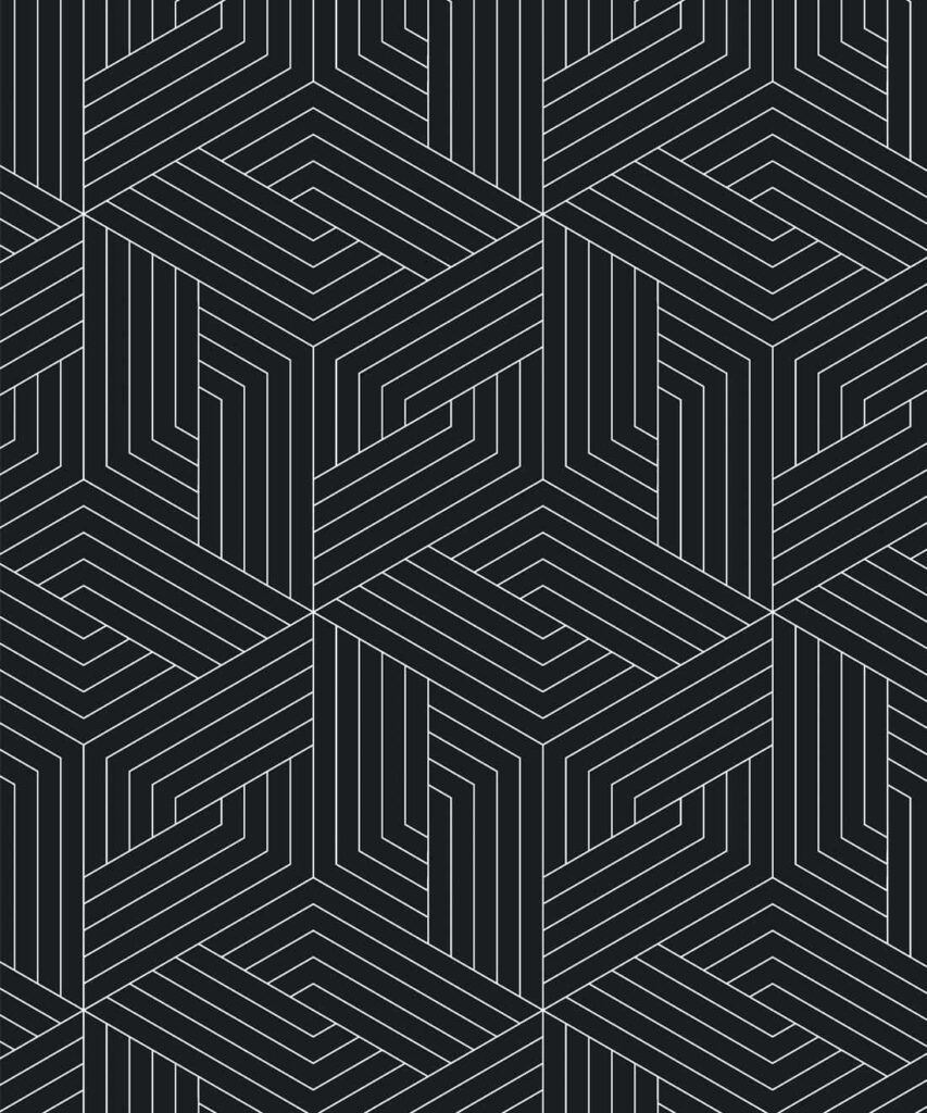 Chic Black and White Geometric Wallpaper for Modern Interiors