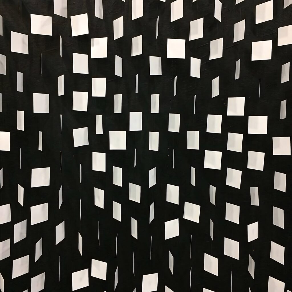 Modern Black Background with Bold White Square Pattern Wallpaper