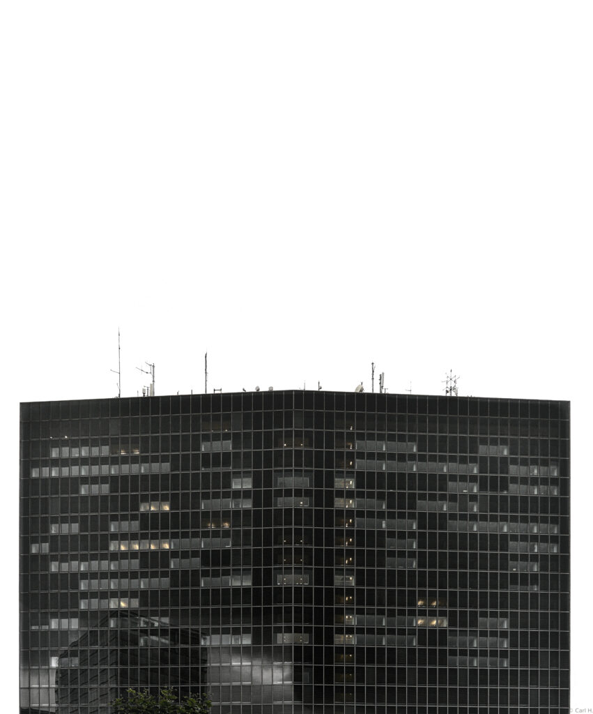 Modern Black and White Wallpaper: Minimalist Building Aesthetic