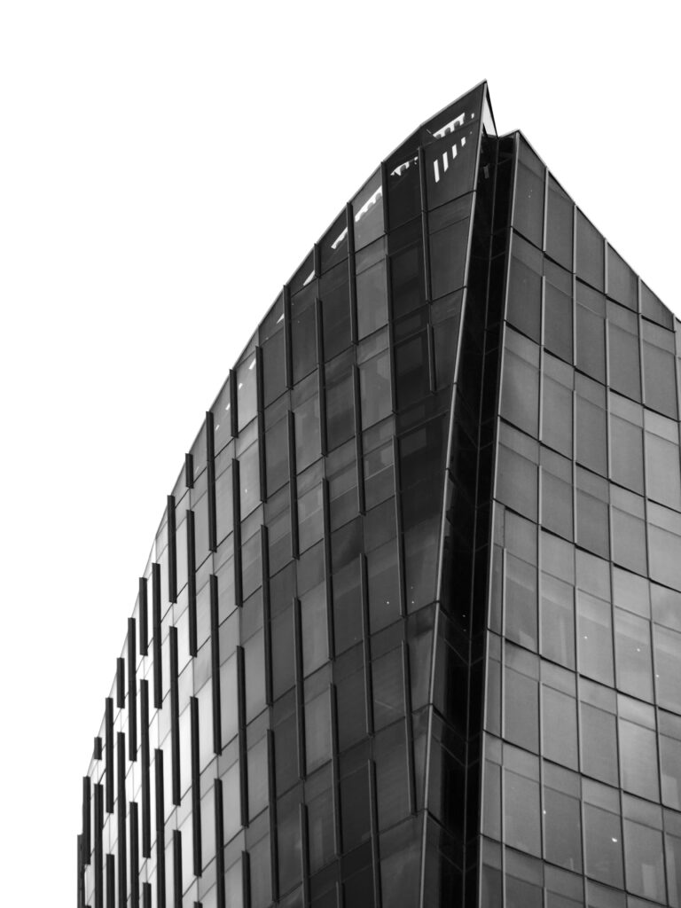 Minimalist Black and White Wallpaper: Modern Geometric Architecture