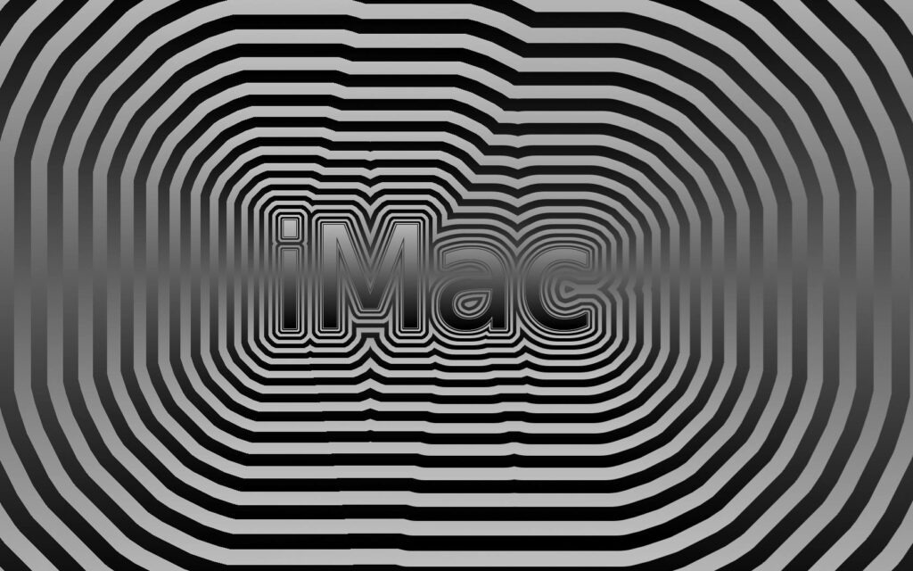 Modern Black and White iMac Ripple Pattern Wallpaper for 4K Displays