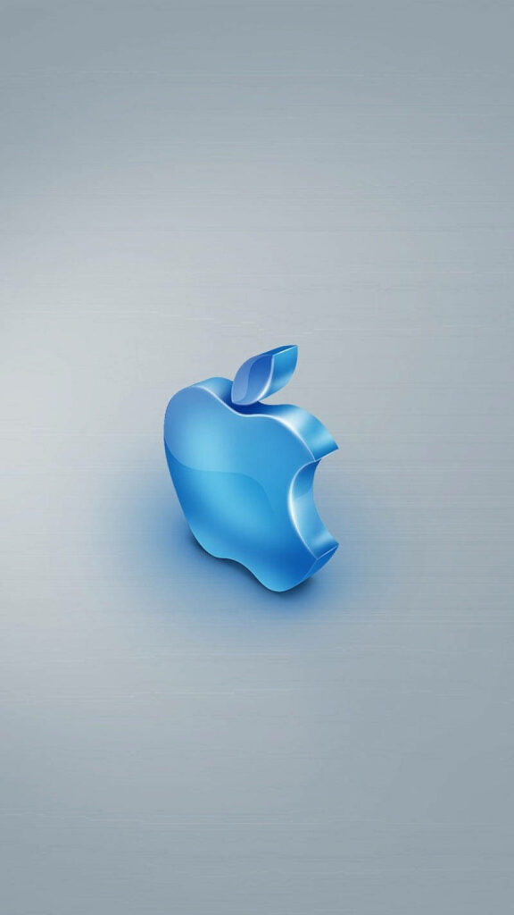 Modern Blue 3D Apple Logo Wallpaper for Stylish iPhone Background