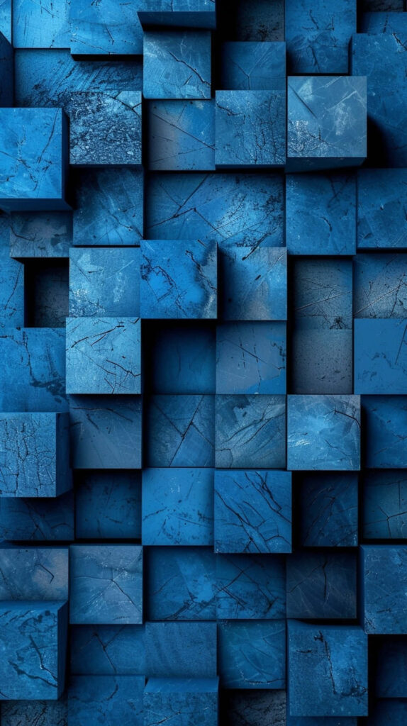 Dynamic Blue 3D Cube Wallpaper: Modern Abstract Design Background