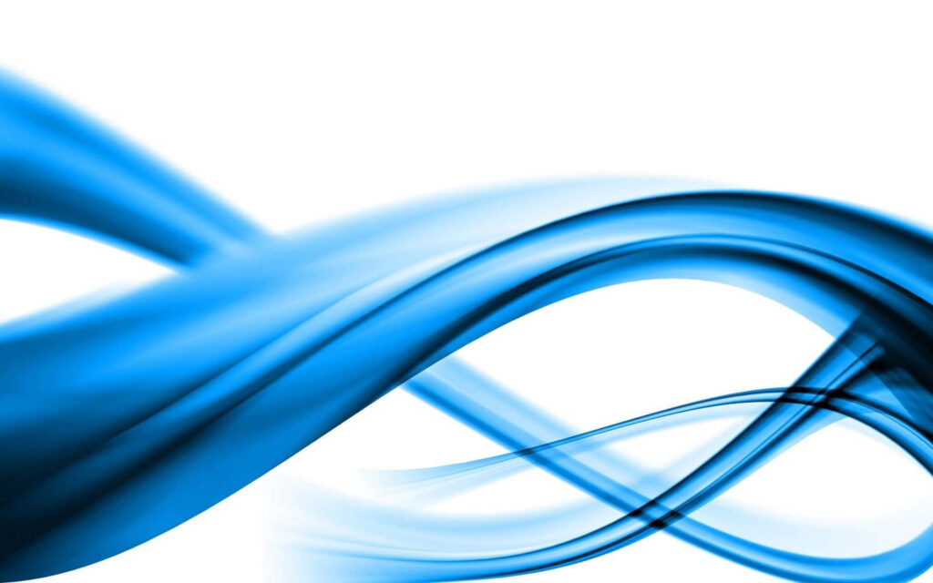 Blue Abstract Wave Wallpaper on Clean White Background