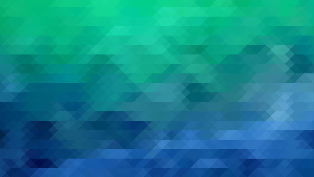 Modern Blue & Green Geometric Wallpaper Background with Abstract Triangles