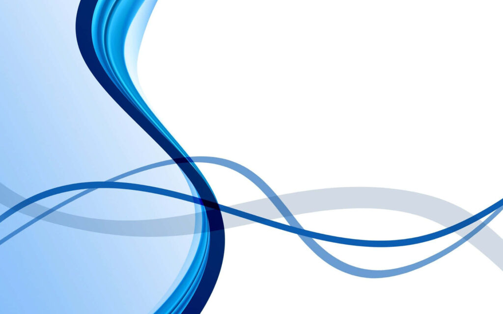 Modern Blue Wave Wallpaper: Abstract Design on Crisp White Background