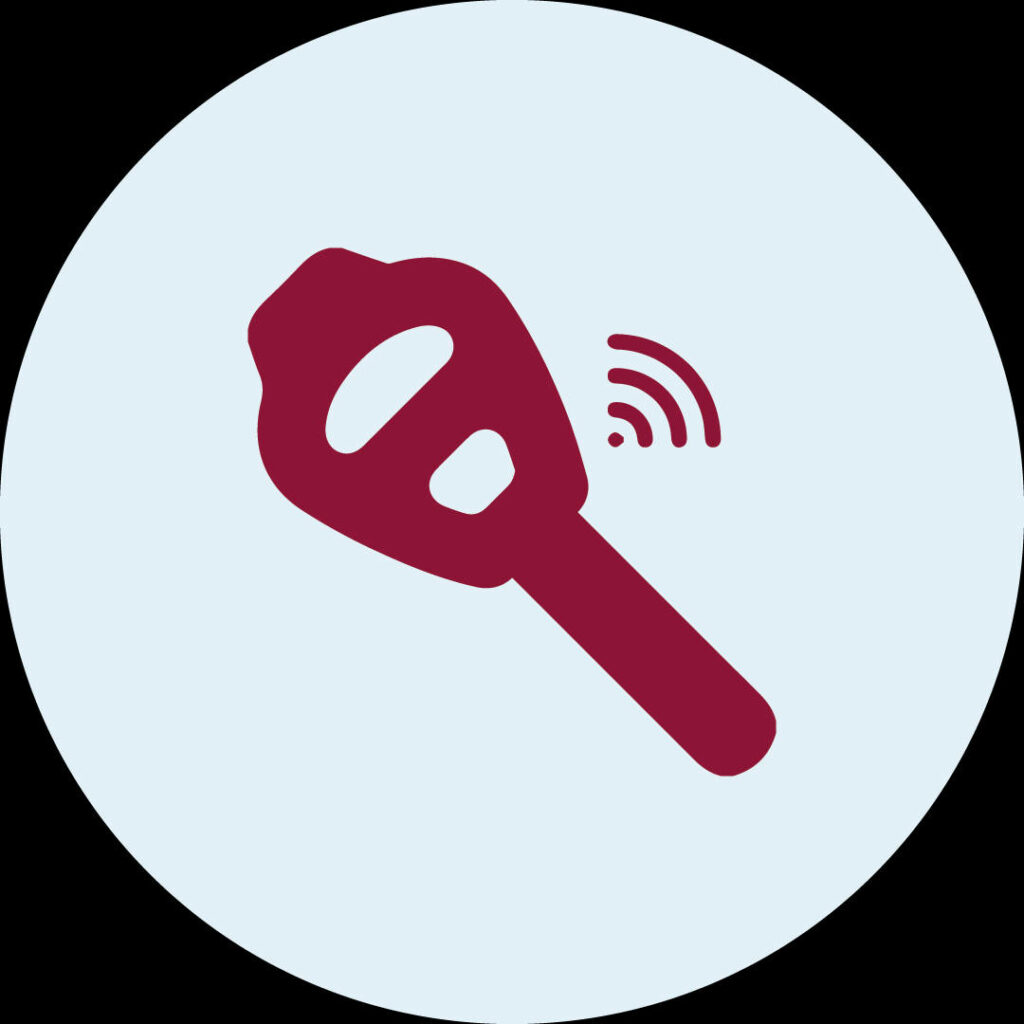 Minimalist Car Key Icon Wallpaper in Bold Maroon & Light Blue
