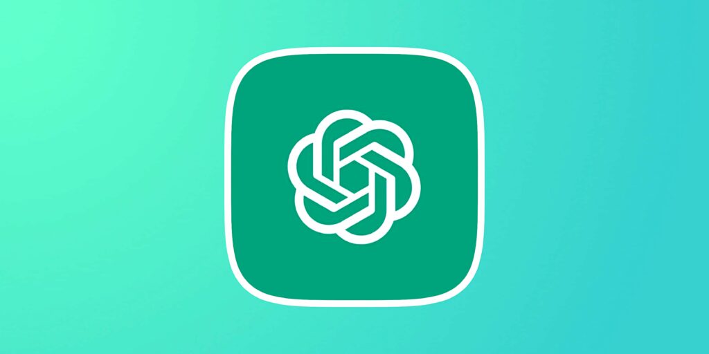 Modern ChatGPT wallpaper with sleek OpenAI logo on teal and light blue minimal gradient background