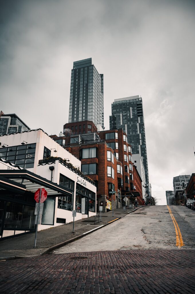 Cityscape Wallpaper: Modern & Classic Architecture with Dramatic Sky