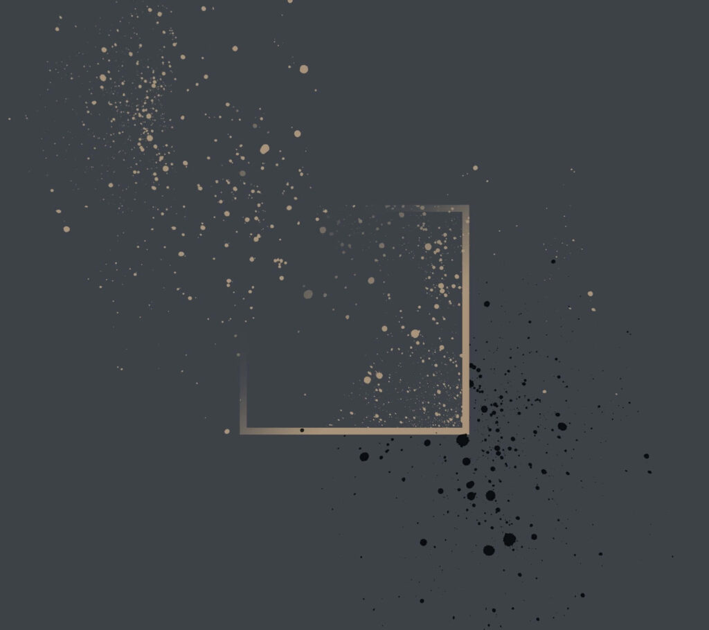 Abstract Dark Gray Splatter Wallpaper with Central Square Design