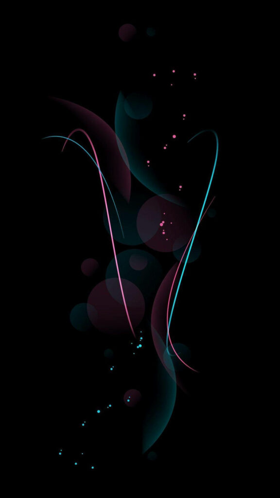 Futuristic Dark Wallpaper with Abstract Bokeh & Vibrant Lines