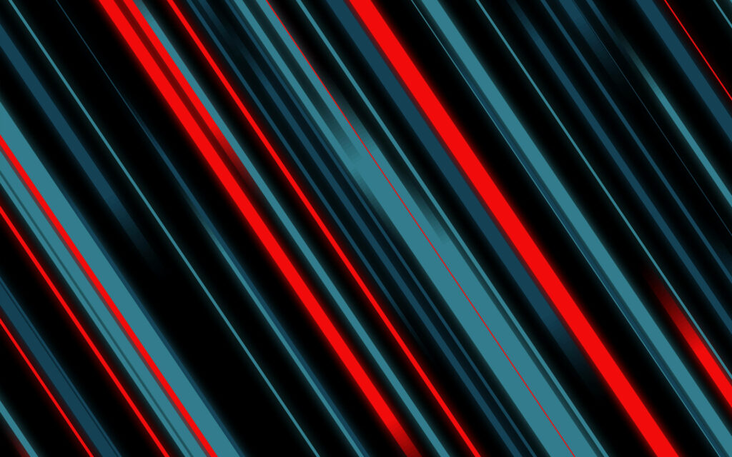 Modern Red & Blue Striped Wallpaper on Black Background
