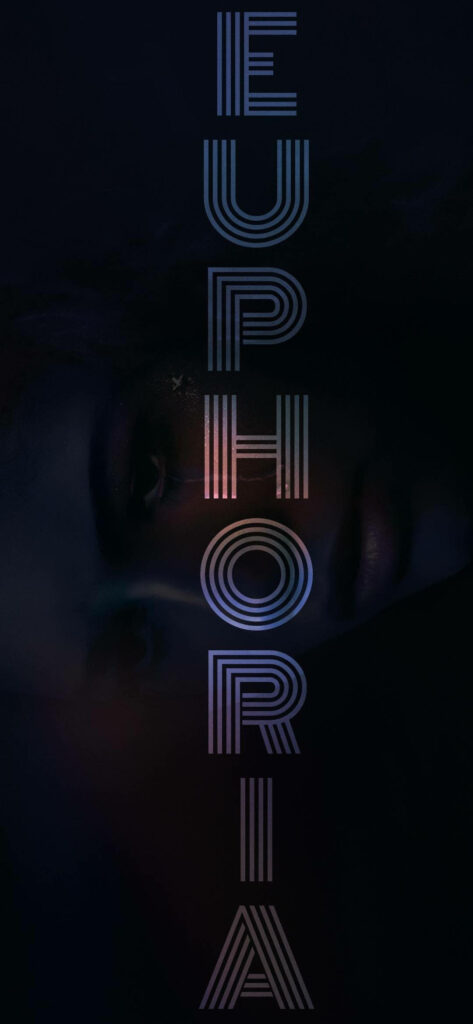 Bold Vertical Euphoria Logo Wallpaper on Dark Moody Background