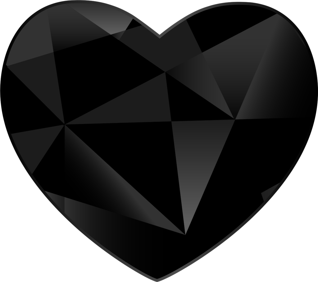 Modern Geometric Black Heart Wallpaper - Sleek Depth and Dimension