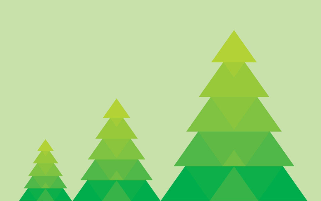 Modern Minimalist Christmas Tree Wallpaper for Tablets - Light Green