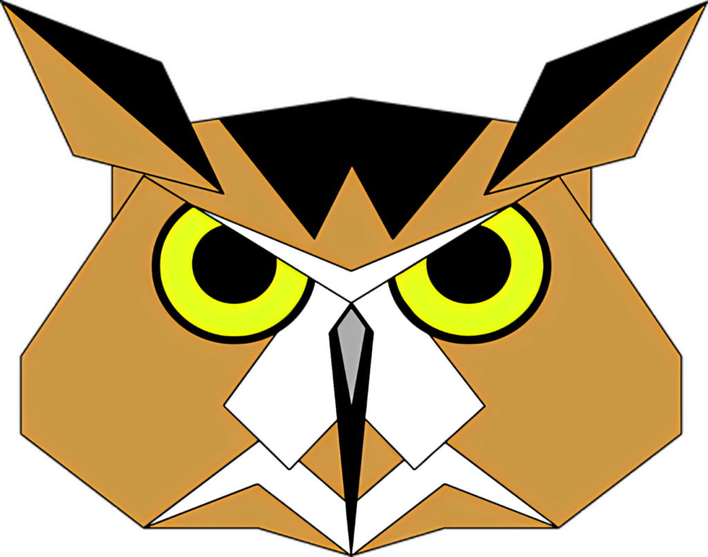 Geometric Owl Wallpaper: Modern Abstract Art in Earthy Browns & Yellows