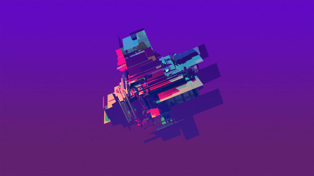 Minimalist Geometric Wallpaper: Deep Purple to Vibrant Blue Design