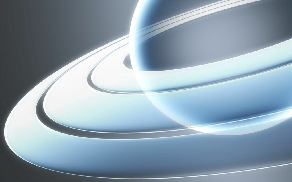 Futuristic Geometric Wallpaper: Blue & White Planetary Design
