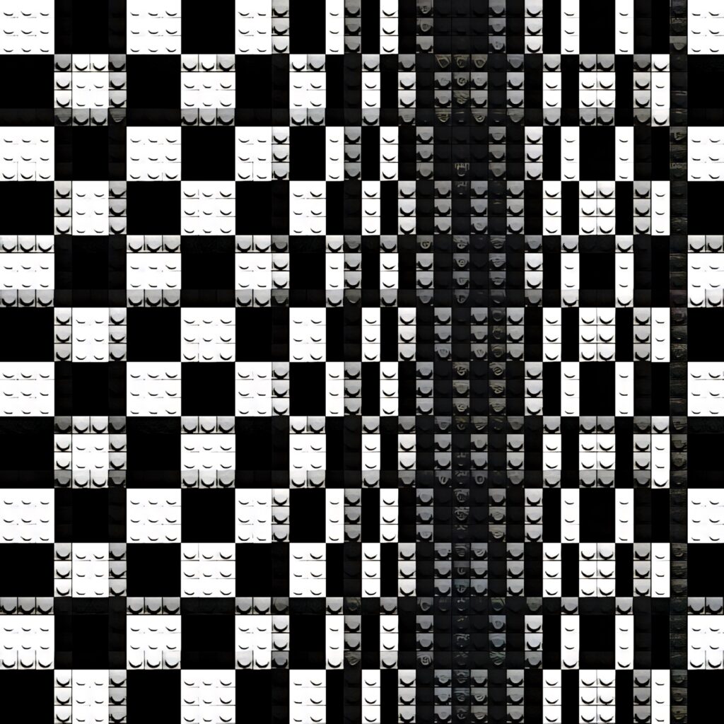 Modern Geometric Gray, Black & White Lego-Style Wallpaper Background