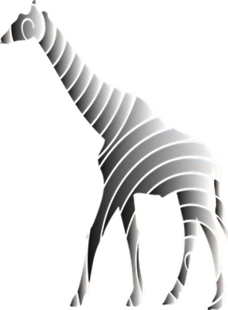 Modern Giraffe Silhouette Wallpaper: Minimalist Striped Design