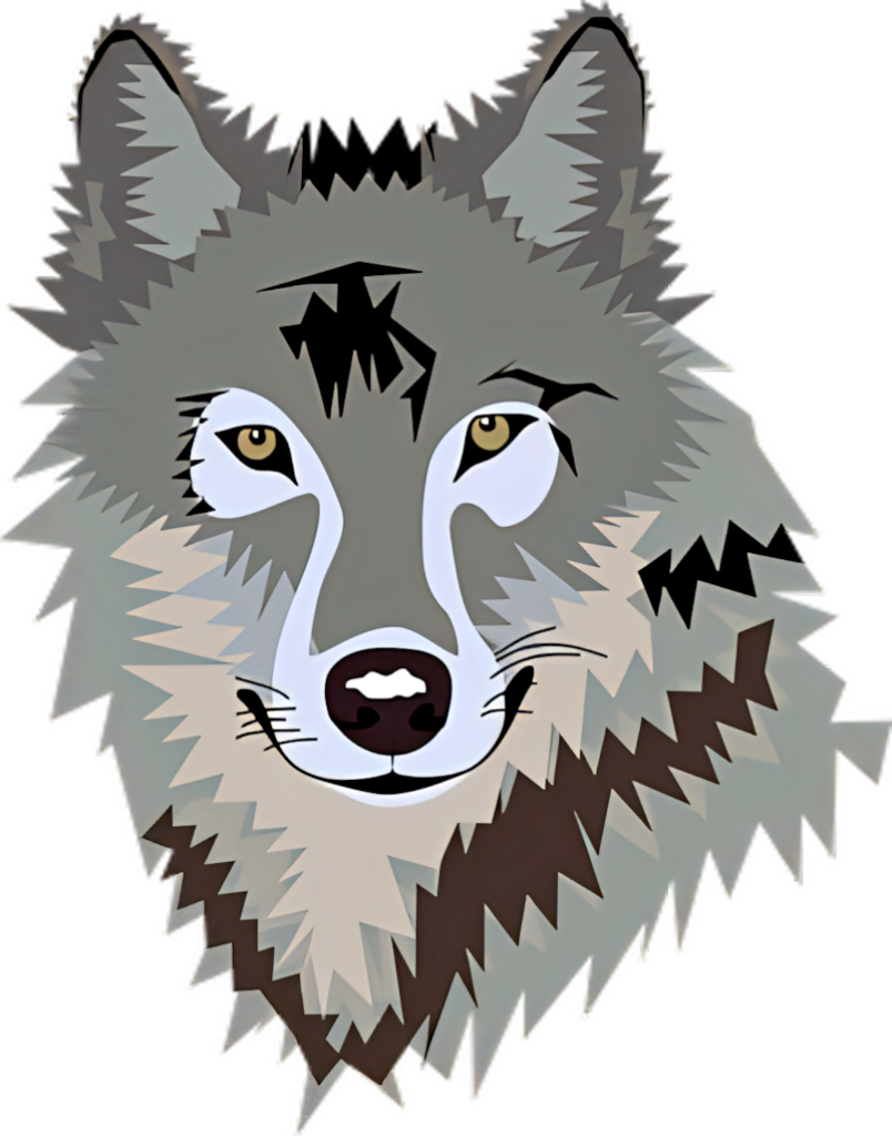 Modern Wolf Wallpaper: Abstract Gray Graphic with Intense Gaze