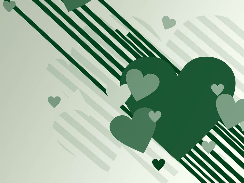 Modern Green Hearts Wallpaper: Stylish Pattern on Light Green Background