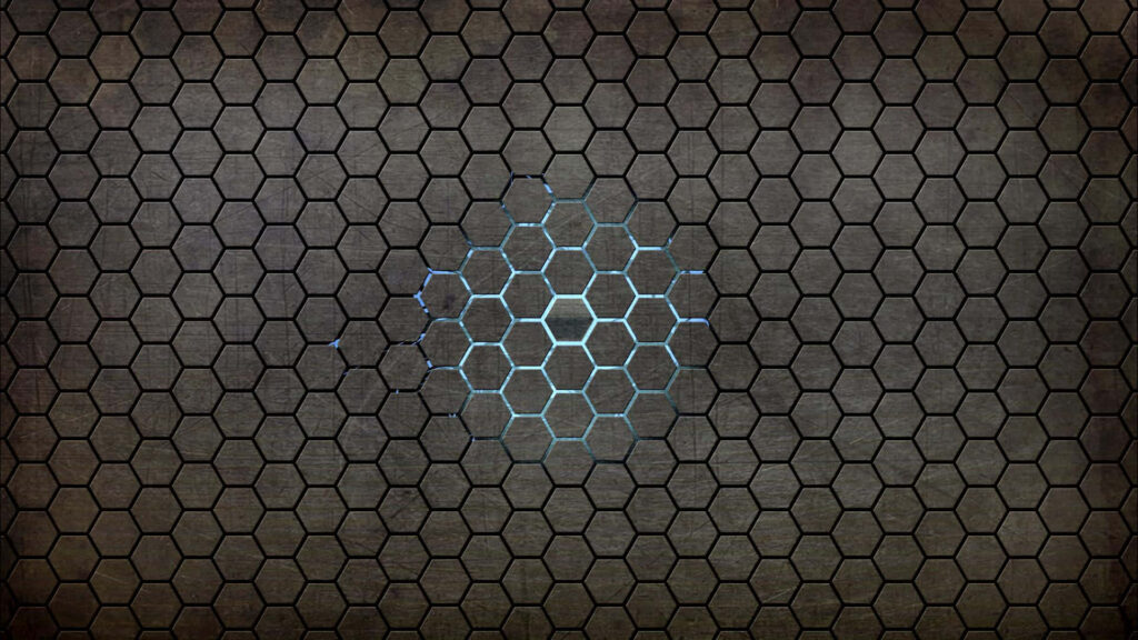 Modern Hexagonal Grid Wallpaper with Glowing Blue Effect