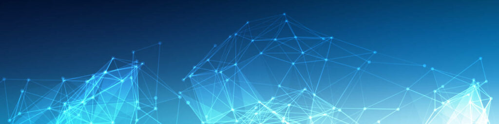Modern LinkedIn Cover: Abstract Blue Network Lines & Nodes Background Wallpaper