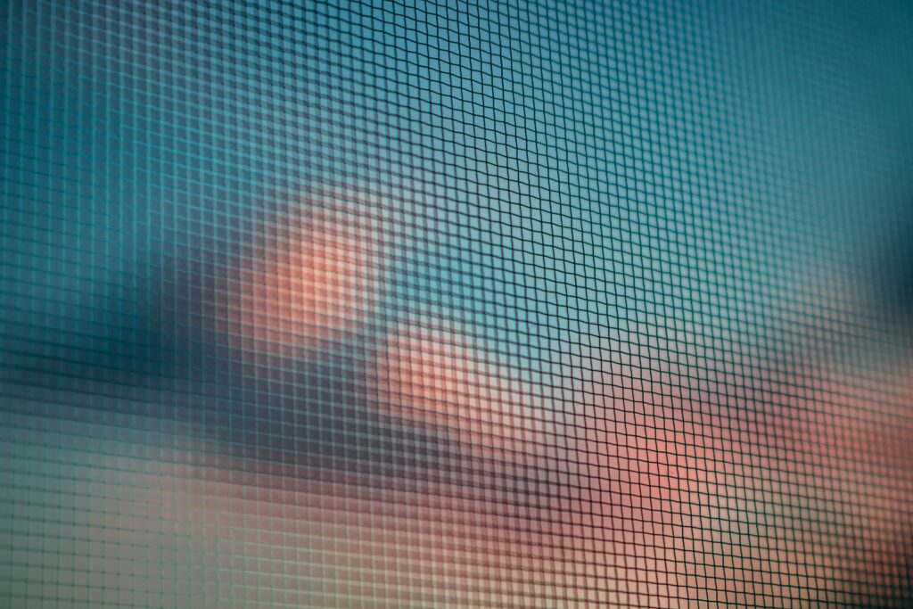 Modern Mesh Screen Wallpaper with Soft Cloudy Sky Background