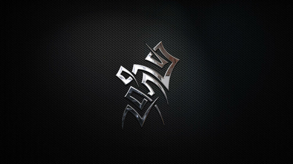Modern Metallic Tribal Wallpaper on Textured Black Background