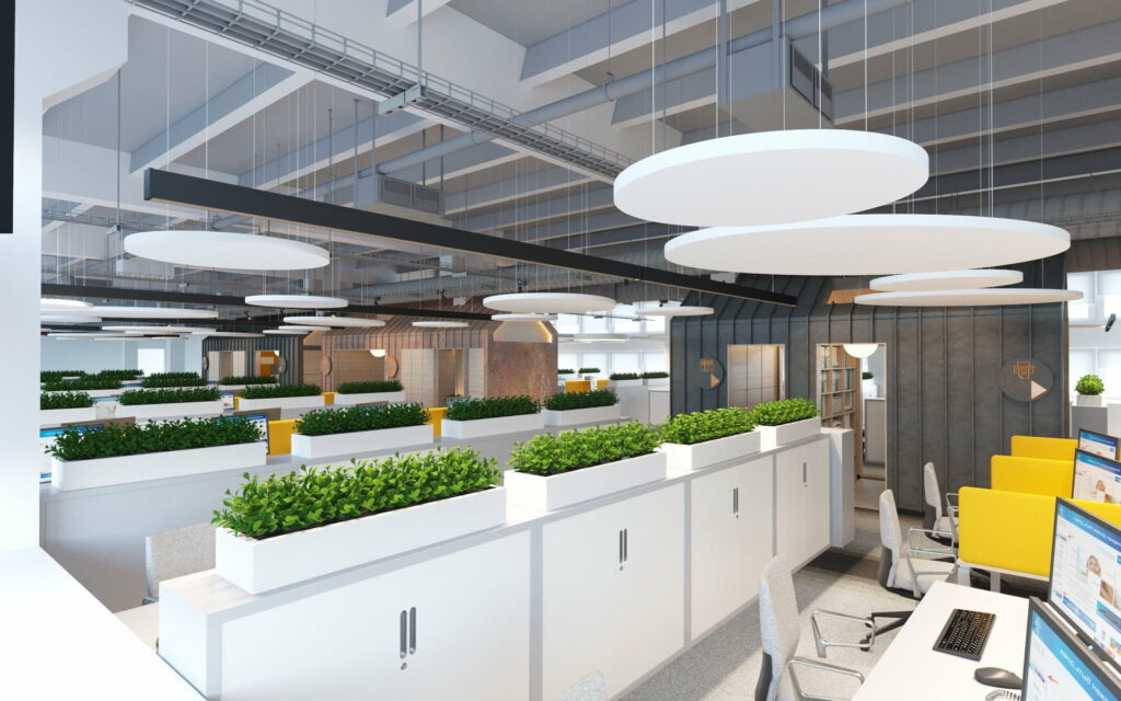 Effortlessly Chic: Captivating Openspace Office with Modern Design Wallpaper