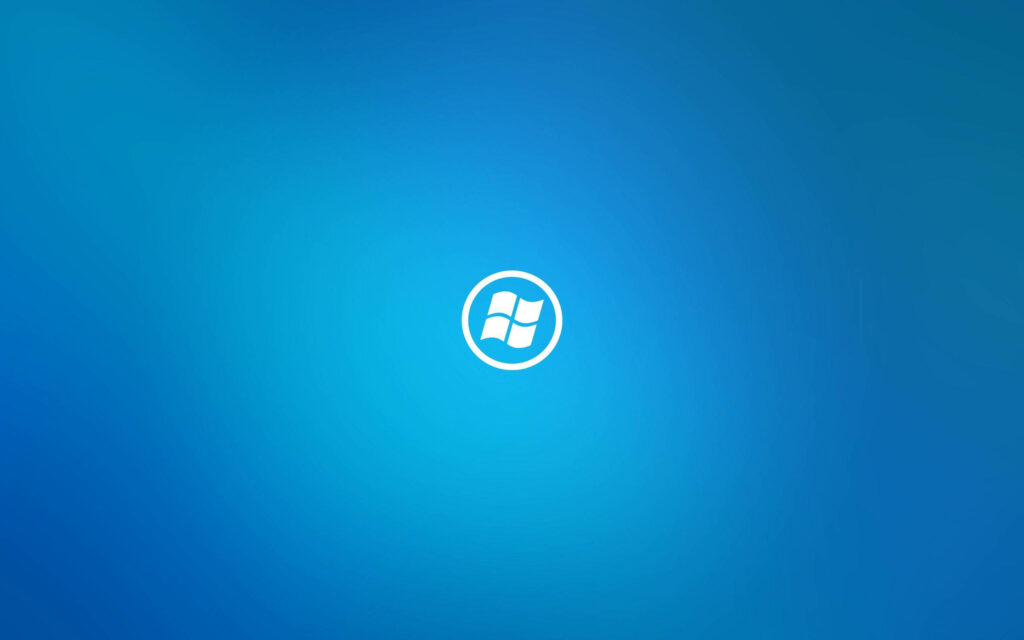 Sleek Windows logo desktop wallpaper blue radial gradient minimalist professional background