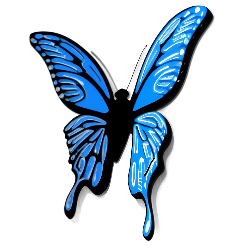 Modern Blue Butterfly Icon on Gradient Wallpaper Background