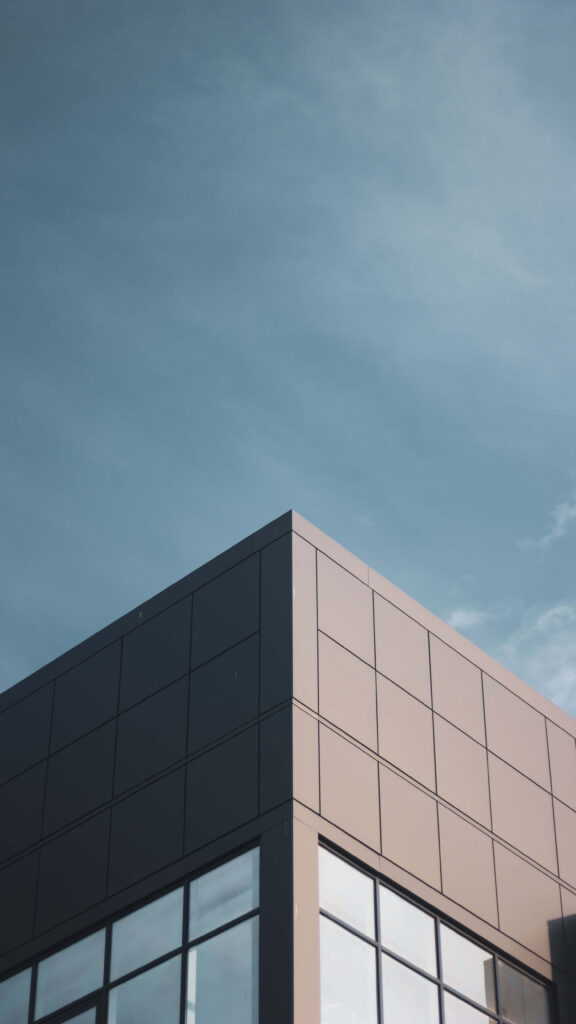 Minimalist Modern Building Wallpaper for iPhone - Clear Blue Sky