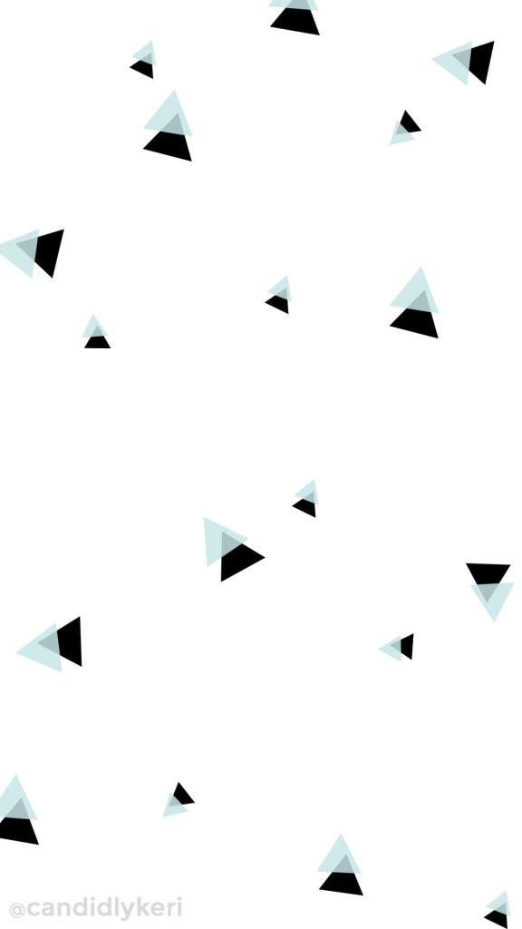 Minimalist wallpaper with layered black and blue geometric triangles on a white background