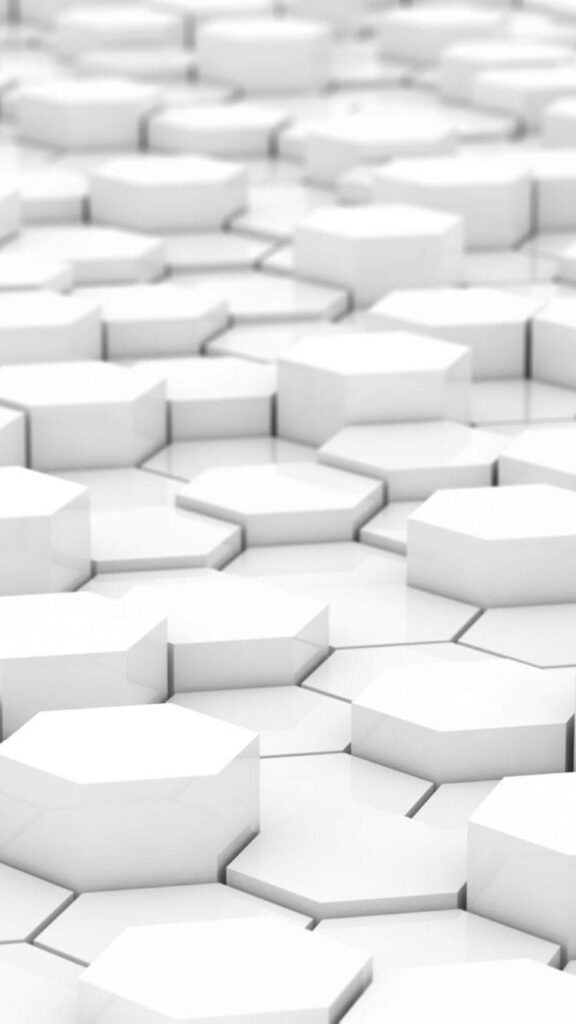 Modern Hexagon 3D Wallpaper: Minimalist White Seamless Background