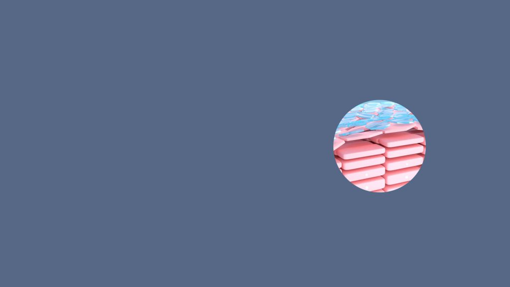 Modern minimalist wallpaper with 3D skin cross-section on sleek blue grey background for workspace