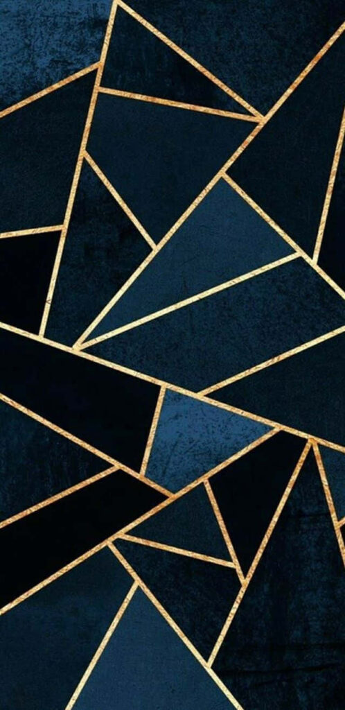 Modern Geometric iPhone Wallpaper: Dark Background & Gold Lines