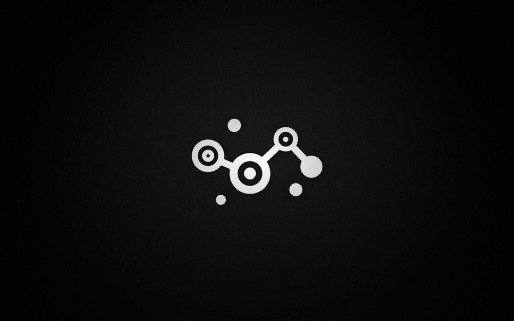 Minimalist Dark Desktop Wallpaper with Abstract Circles & Lines