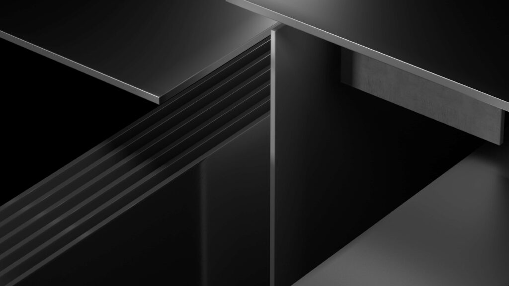 Modern Monochromatic Abstract Metal Wallpaper in Black & White
