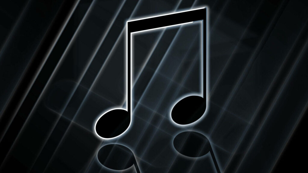 Modern Black Music Note Wallpaper: Sleek Minimalist Design