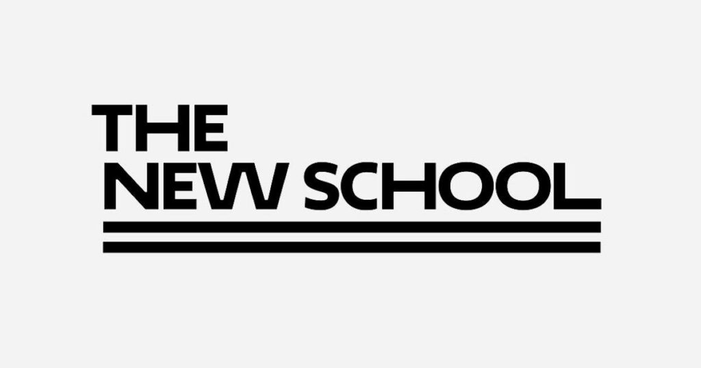 Bold Modern The New School Logo Wallpaper on White Background