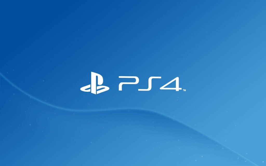 PS4 Logo Wallpaper on Clean Sky Blue Background - Modern Aesthetic