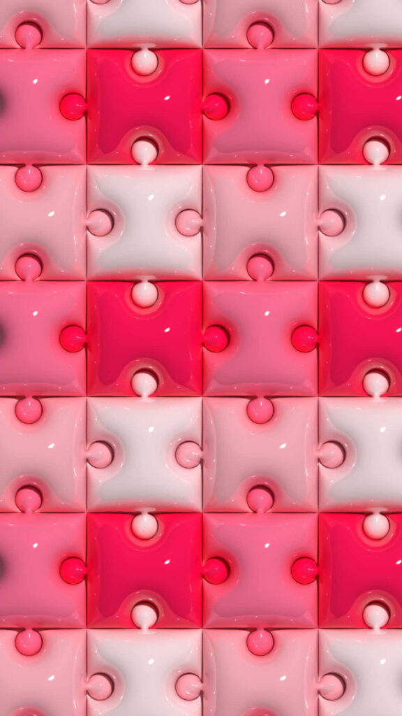 Modern Pink Puzzle Piece Wallpaper - Glossy Abstract Background