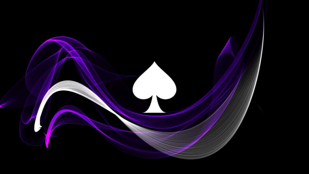Modern Purple & White Waves Wallpaper with Centered Spade Icon