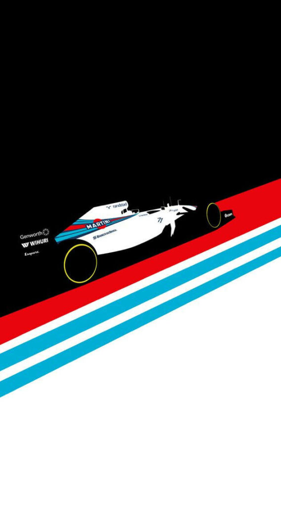 Modern Racing Car Wallpaper: Sleek Black Background with Bold Stripes