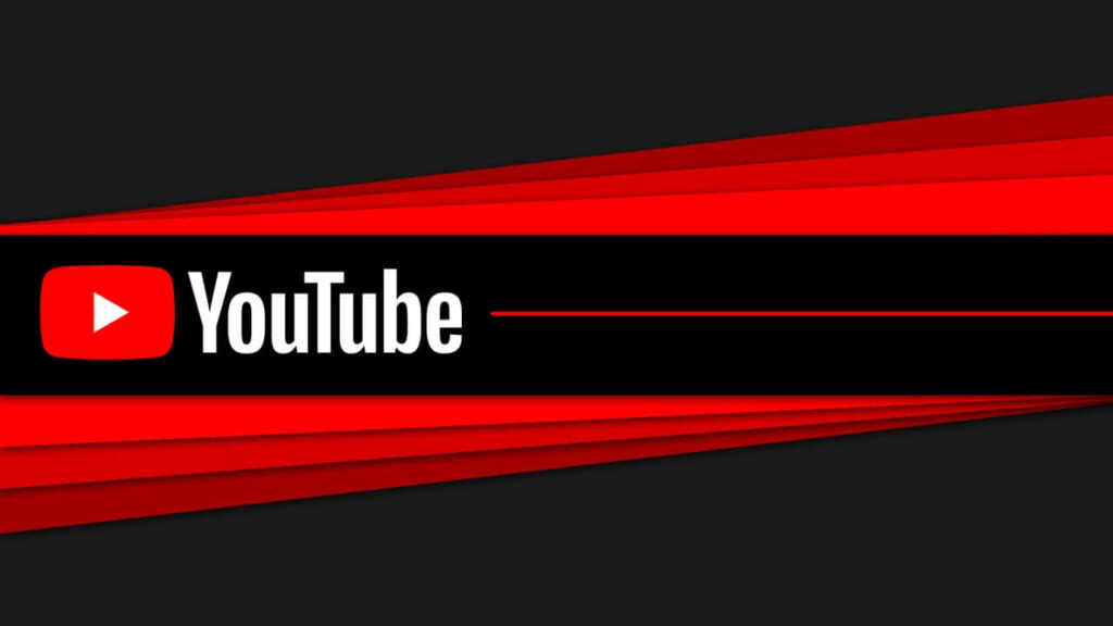 Red & Black Vector Wallpaper with Bold YouTube Logo Background