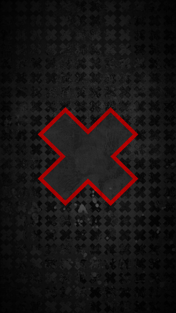 Red X on Textured Black Background - Modern Abstract Wallpaper