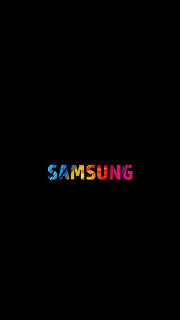 Stylish Samsung Wallpaper: Sleek Black Background & Colorful Typography