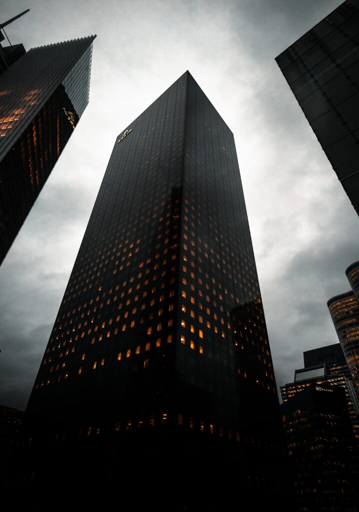 Stunning Modern Skyscraper Wallpaper with Warm Urban Glow